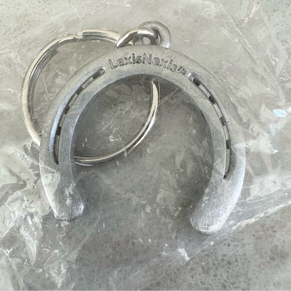 LexisNexis horseshoe keychain collectible metal silver tone - Picture 1 of 4